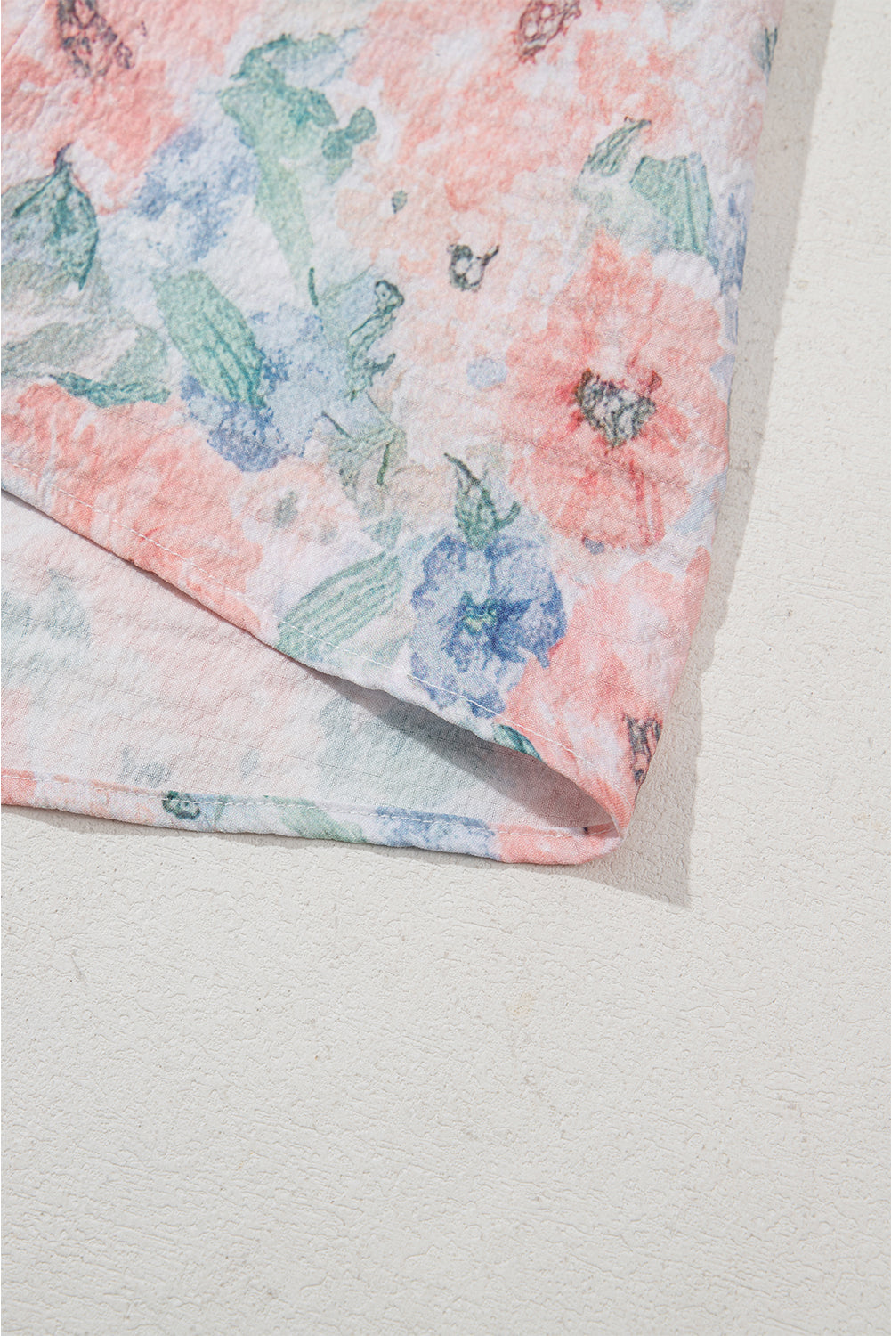 Pink Floral Print Square Neck Backless Long Dress with Slit Maxi Dresses JT's Designer Fashion