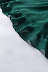 Sea Green Shirred Open Back Sweetheart Neck Ruffled Midi Dress Midi Dresses JT's Designer Fashion