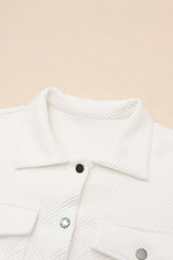 Solid Textured Flap Pocket Buttoned Shacket Jackets JT's Designer Fashion