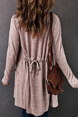 Pink Tunic Back Open Front Cardigan with Pockets Sweaters & Cardigans JT's Designer Fashion