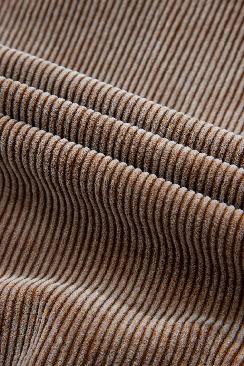 Chestnut Half Zipper Kangaroo Pocket Drawstring Corduroy Hoodie Sweatshirts & Hoodies JT's Designer Fashion