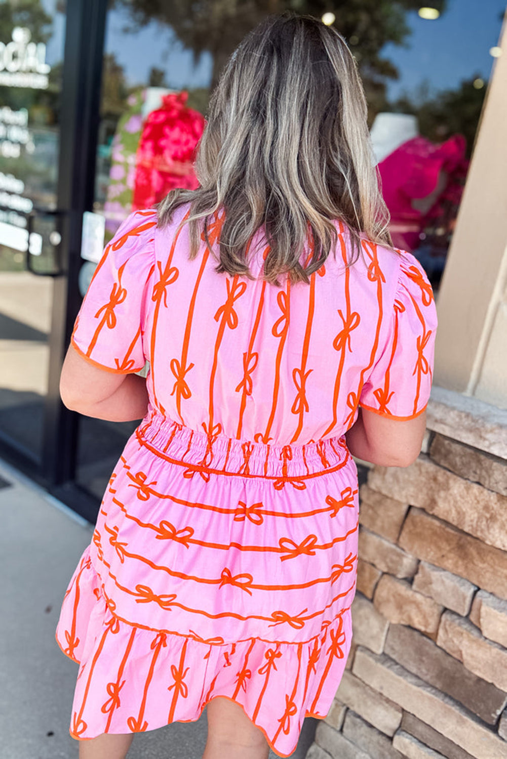 Rose Bow Tastic Clinched Waist Ruffled Plus Size Dress Plus Size Mini Dresses JT's Designer Fashion