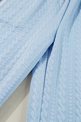 Beau Blue Textured Colorblock Edge Tank Top High Waist Pants Set Pant Sets JT's Designer Fashion