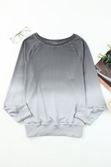 Gray Ombre Crewneck Long Sleeve Sweatshirt Sweatshirts & Hoodies JT's Designer Fashion