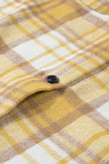 Yellow Plaid Flap Pocket Long Sleeve Shacket Plaid Shackets JT's Designer Fashion