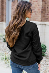 Black Solid Color Crewneck Pullover Sweatshirt Sweatshirts & Hoodies JT's Designer Fashion