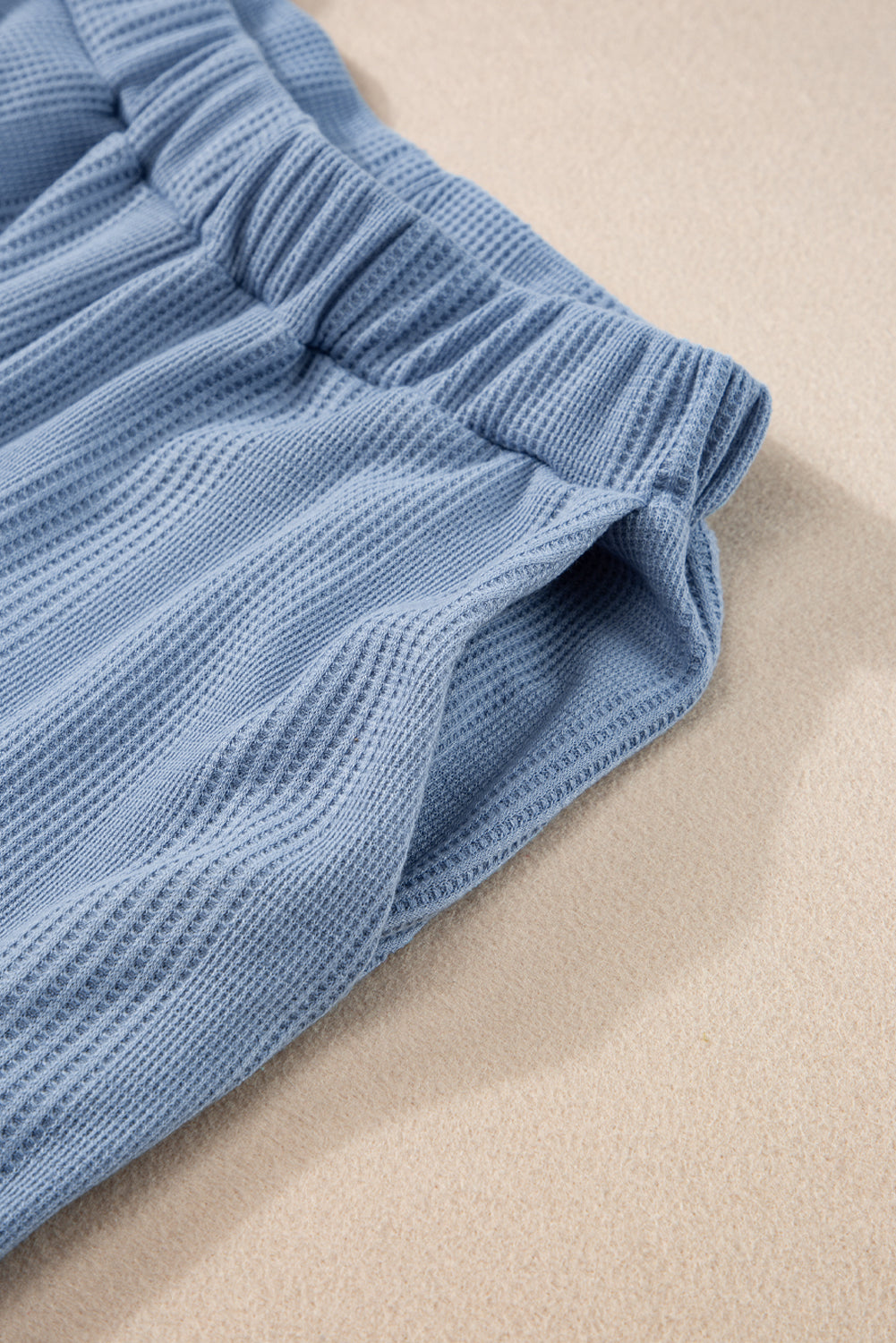 Beau Blue Solid Color Ribbed Ruffle Tank Top and Pants Set Pant Sets JT's Designer Fashion