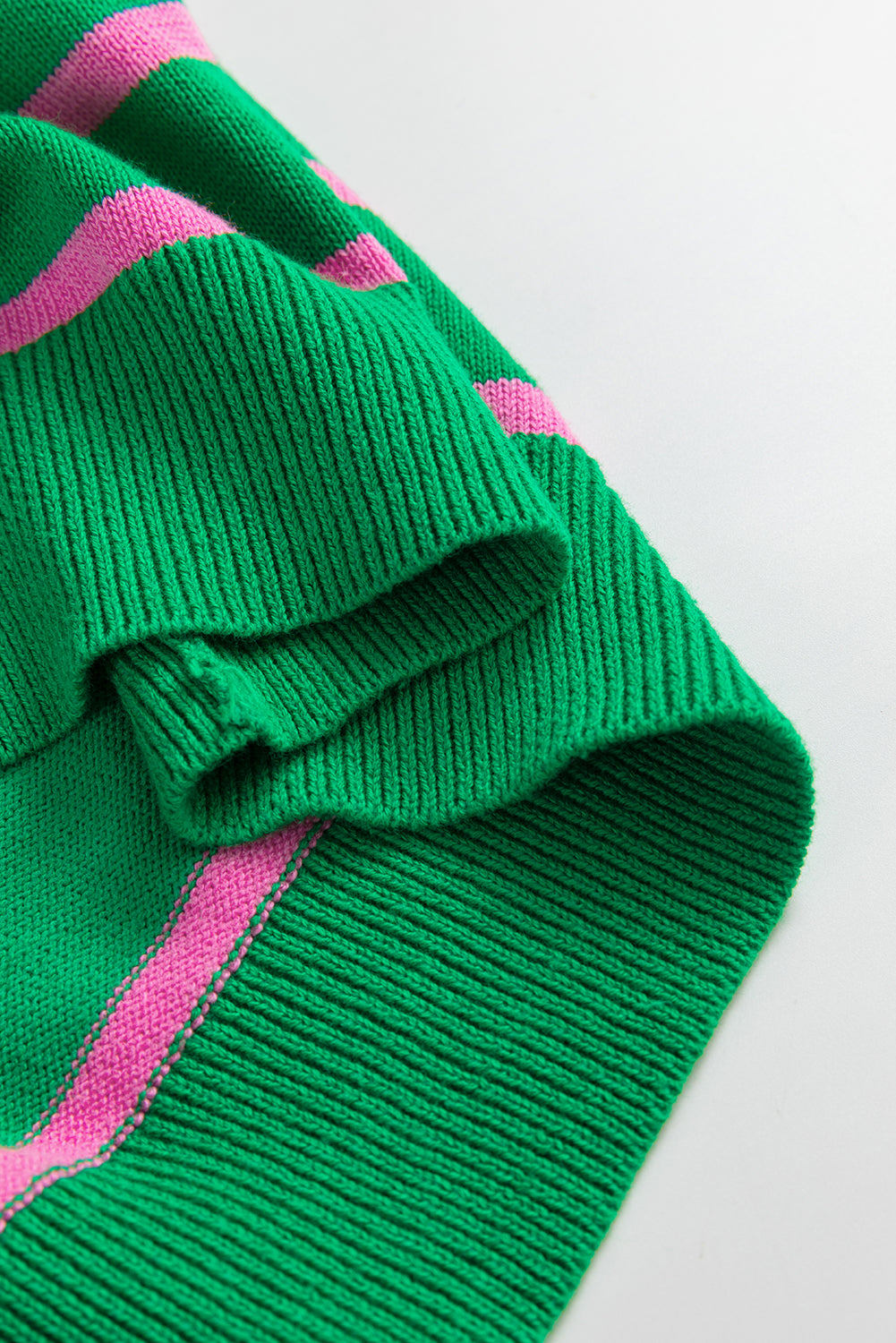 Green Stripe Ribbon Cute Bow Detail Sweater Knit Cardigan Cardigans JT's Designer Fashion