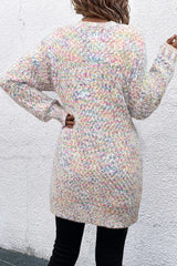 Yellow Multicolor Confetti Open Front Knit Cardigan Cardigans JT's Designer Fashion