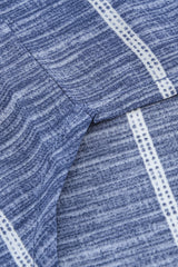 Blue Striped V Neck Pocket Long Sleeve Top Long Sleeve Tops JT's Designer Fashion