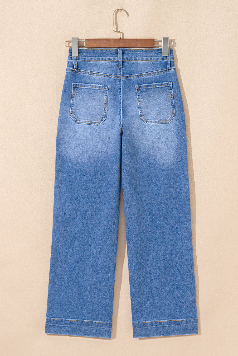 Sky Blue Cropped High Rise Wide Leg Jeans Jeans JT's Designer Fashion