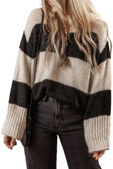 Jet Stream Colorblock Loose Pullover Sweater Sweaters JT's Designer Fashion
