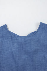 Ashleigh Blue Knot Scoop Back Ruffle Hem Sleeveless Mini Dress Mini Dresses JT's Designer Fashion