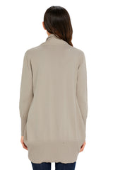 Khaki Super Soft Long Sleeve Open Cardigan Sweaters & Cardigans JT's Designer Fashion