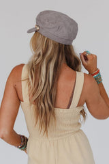 Beige Buttons Smocked Sleeveless Romper Bottoms JT's Designer Fashion