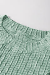 Moonlight Jade Solid Color Textured Flutter Sleeve Top Blouses & Shirts JT's Designer Fashion