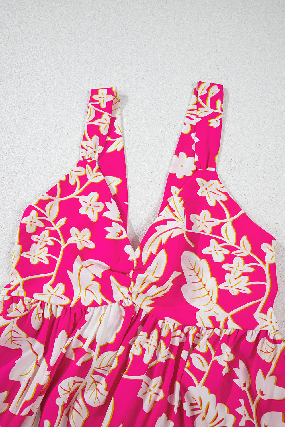 Rose Floral V Neck Crisscross Backless Long Dress Maxi Dresses JT's Designer Fashion