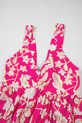 Rose Floral V Neck Crisscross Backless Long Dress Maxi Dresses JT's Designer Fashion