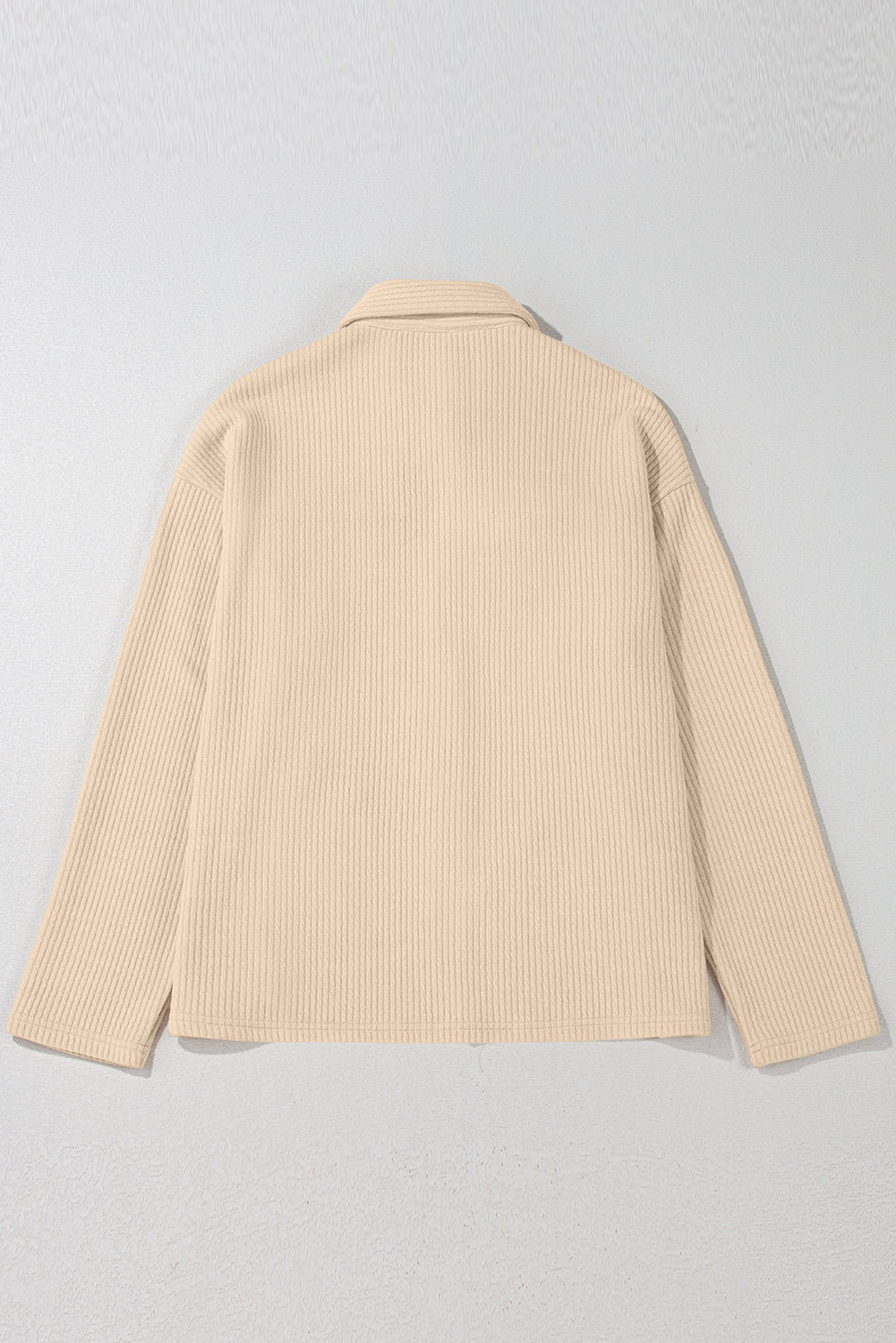Apricot Solid Color Corduroy Buttoned Long Sleeve Shacket Jackets JT's Designer Fashion