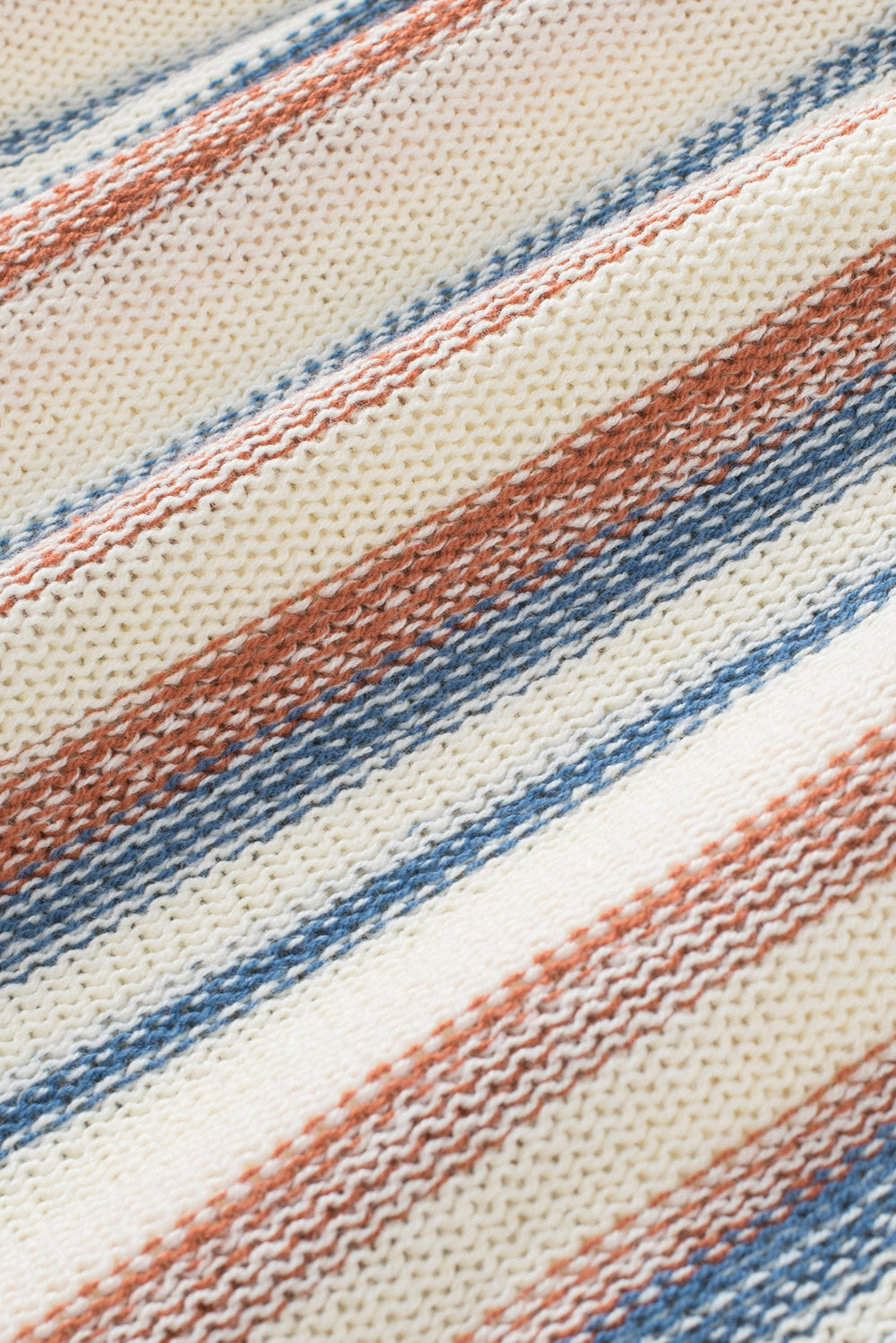 Multicolor Striped Knit Kangaroo Pocket Hooded Sweater Sweaters & Cardigans JT's Designer Fashion
