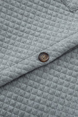 Gray Retro Quilted Flap Pocket Button Shacket Jackets JT's Designer Fashion
