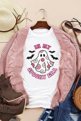 White IN MY SPOOKY ERA Halloween Ghost Graphic Tee Graphic Tees JT's Designer Fashion