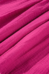 Pink Crinkled Colorblock Patchwork Flutter Tiered Mini Dress Mini Dresses JT's Designer Fashion