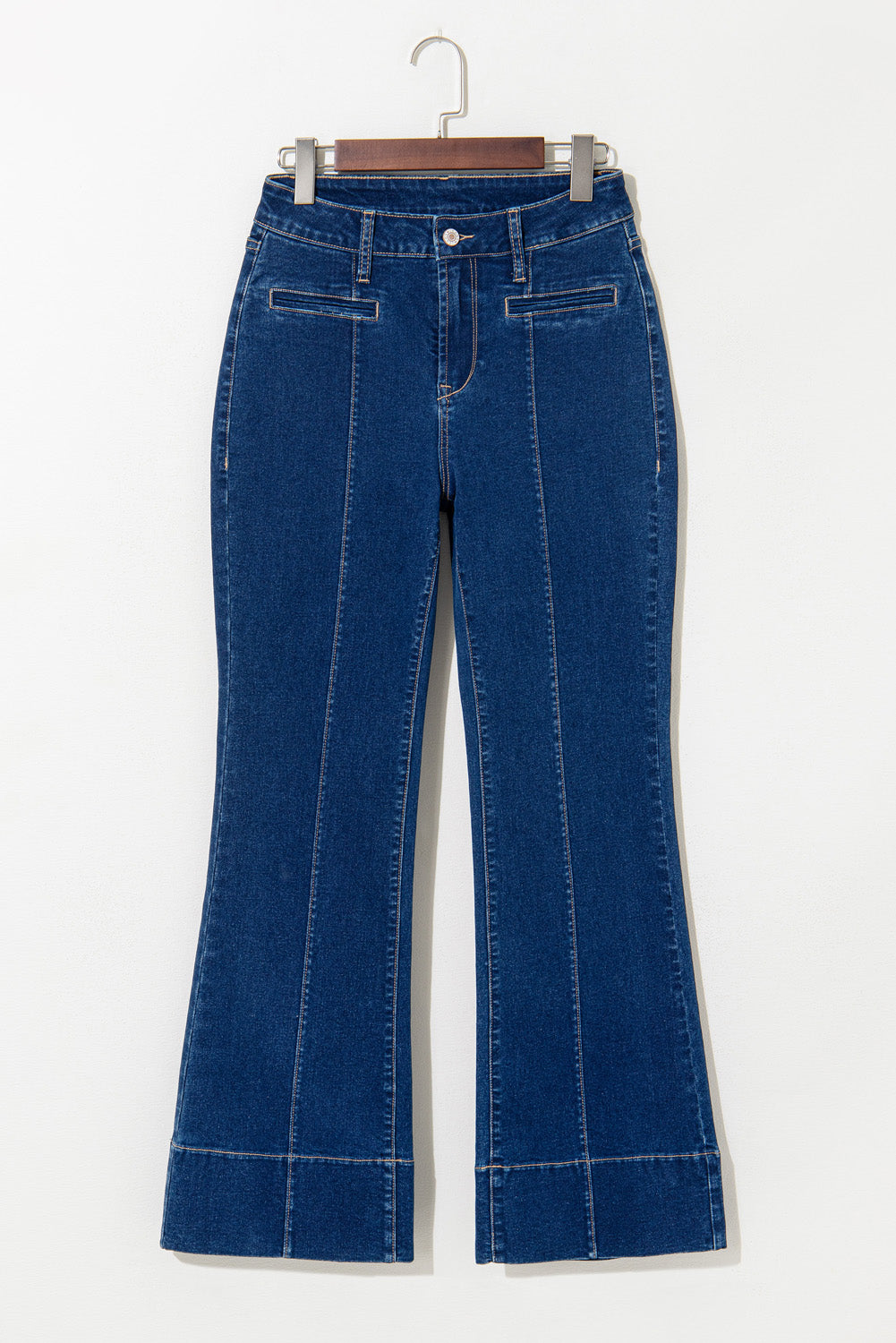 Sail Blue Center Seam Deep Wash Straight Jeans Jeans JT's Designer Fashion