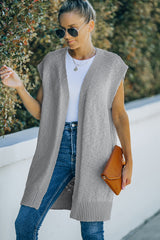 Gray Basic Vest Cardigan Sweater Sweaters & Cardigans JT's Designer Fashion