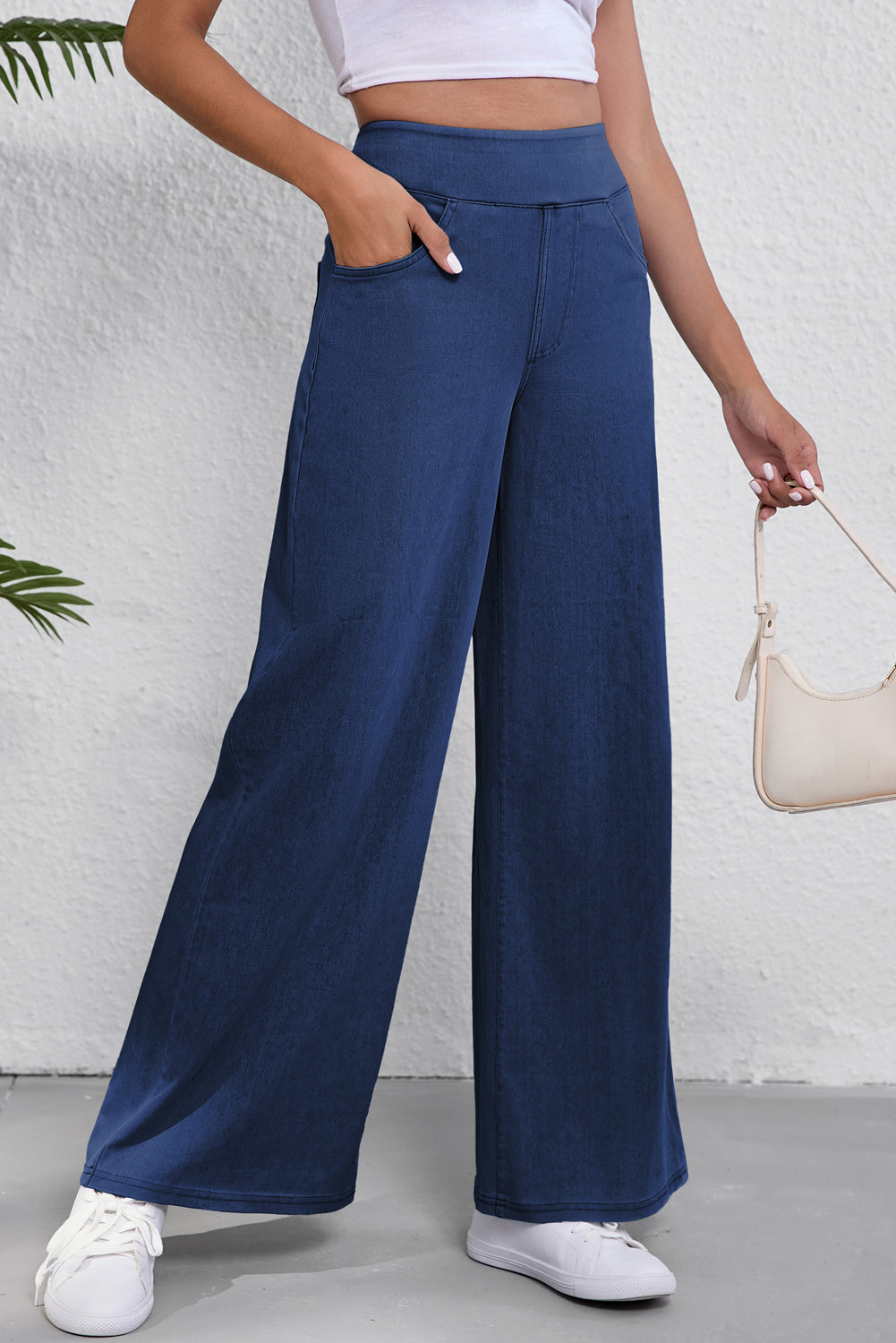 Sail Blue Medium Wash Straight Leg Loose Casual Jeans Jeans JT's Designer Fashion