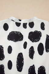 White Polka Dot Print Ruffled Sleeve Pocketed Plus Size Midi Dress Plus Size Midi Dresses JT's Designer Fashion
