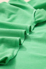Mint Green V Neck Drop Shoulder Tee and Patchwork Drawstring Elastic Waistband Shorts Set Short Sets JT's Designer Fashion
