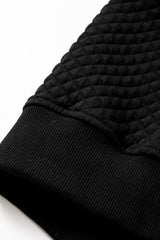 Black Quilted Side Pockets Zipper Hooded Jacket Jackets JT's Designer Fashion