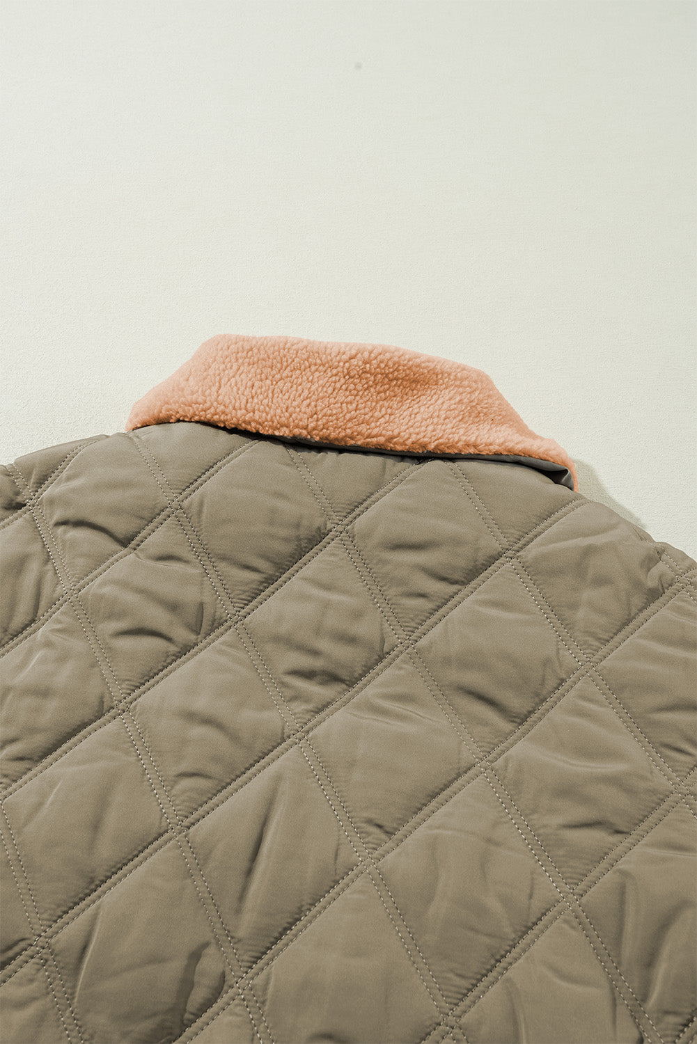 Jungle Green Teddy Collar Flap Pockets Quilted Puffer Jacket Jackets JT's Designer Fashion
