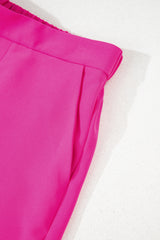 Sachet Pink Half Elastic Waist Casual Pocketed Shorts Casual Shorts JT's Designer Fashion