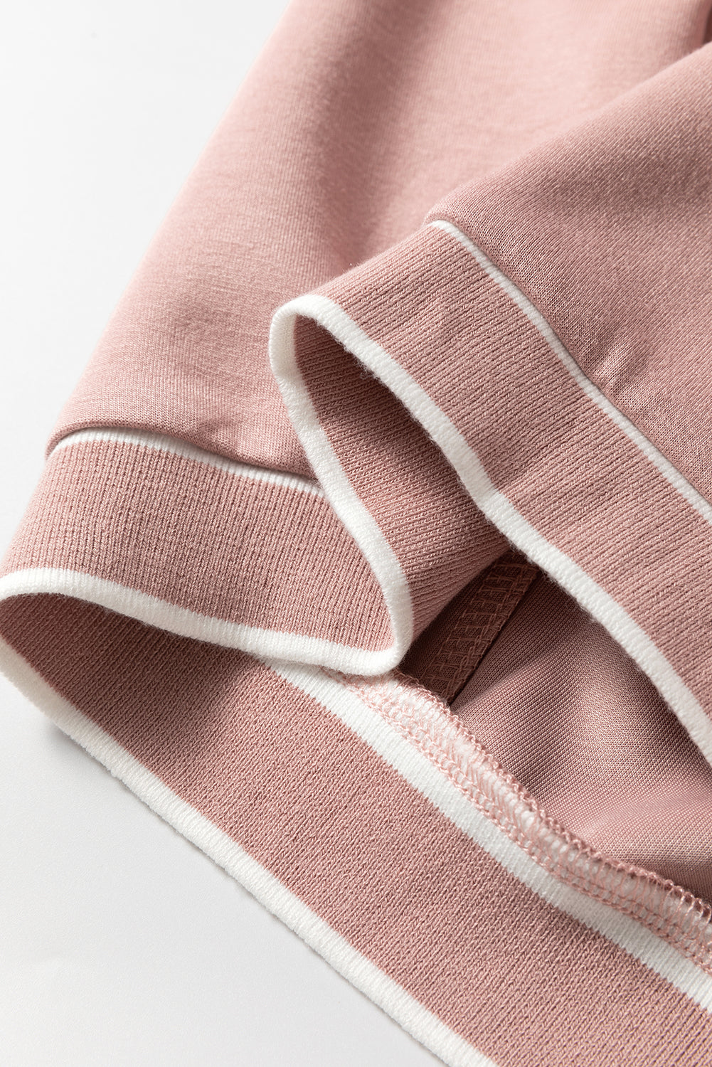 Pink Stripe Contrast Trim V Neck Buttoned Front Pocketed Knit Cardigan Cardigans JT's Designer Fashion