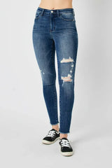 Judy Blue Full Size High Waist Distressed Skinny Jeans Jeans JT's Designer Fashion