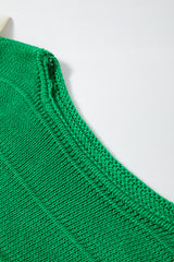 Bright Green Bow Knot Cut Out Round Neck Loose Sweater Sweaters JT's Designer Fashion