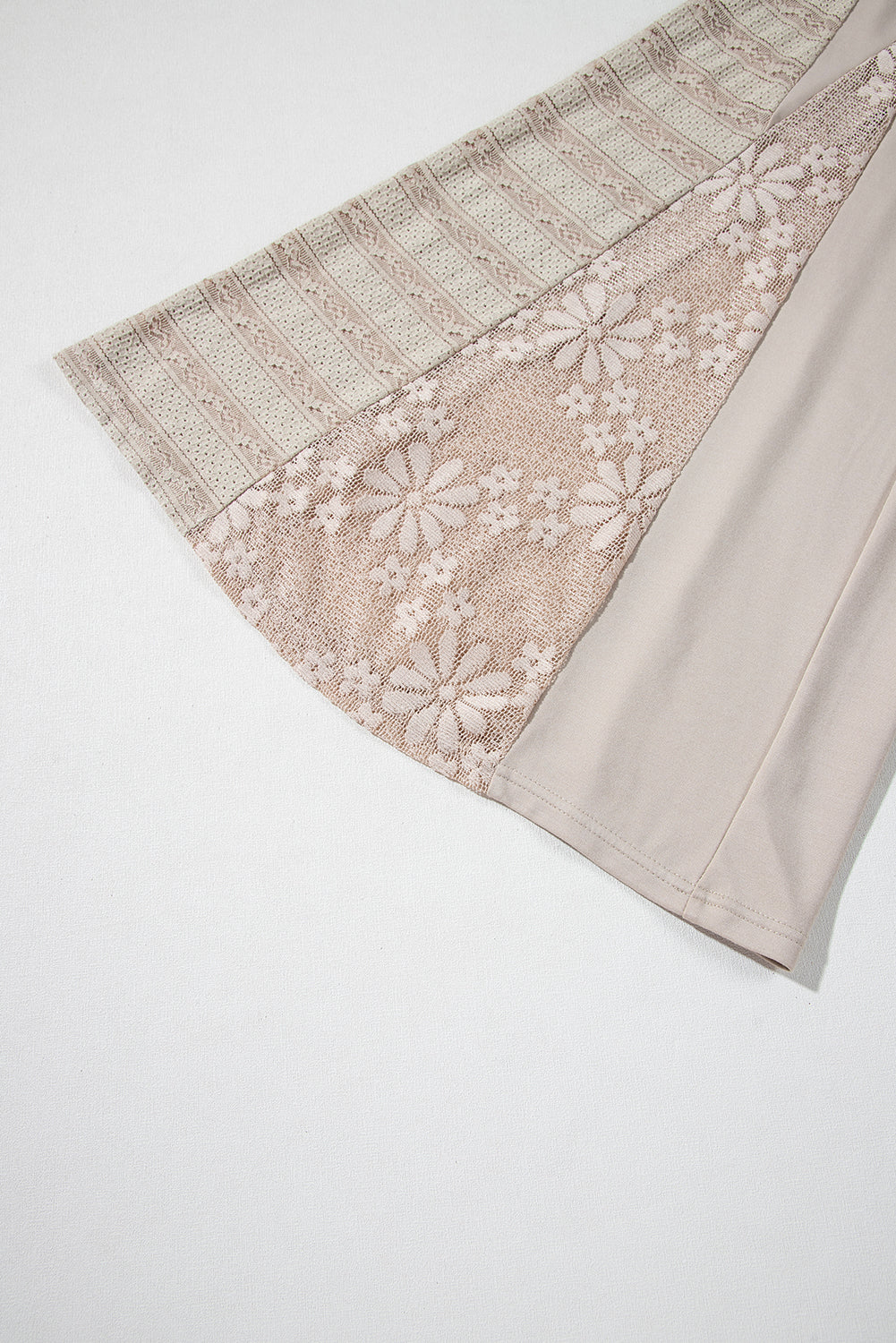 Smoke Gray Boho Lace Patchwork Wide Leg High Waist Pants Pants & Culotte JT's Designer Fashion
