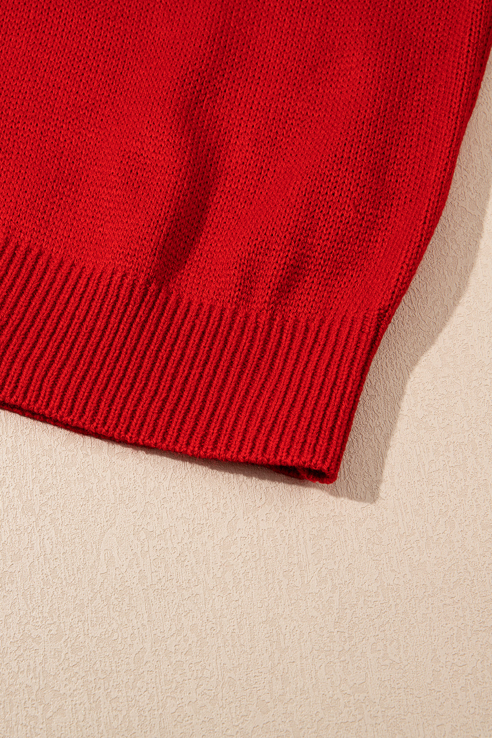Racing Red Merry Graphic Sequin Sleeves Christmas Turtleneck Sweater Sweaters JT's Designer Fashion
