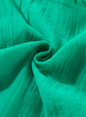 Sea Green Frilly V Neck Puff Sleeve Drawstring Shift Mini Dress Mini Dresses JT's Designer Fashion