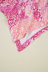Rose Classic Leopard Print Handkerchief Hem Tunic Top Blouses & Shirts JT's Designer Fashion