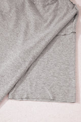 Gray Solid Color Loose Tee 2 Piece Shorts Set Short Sets JT's Designer Fashion