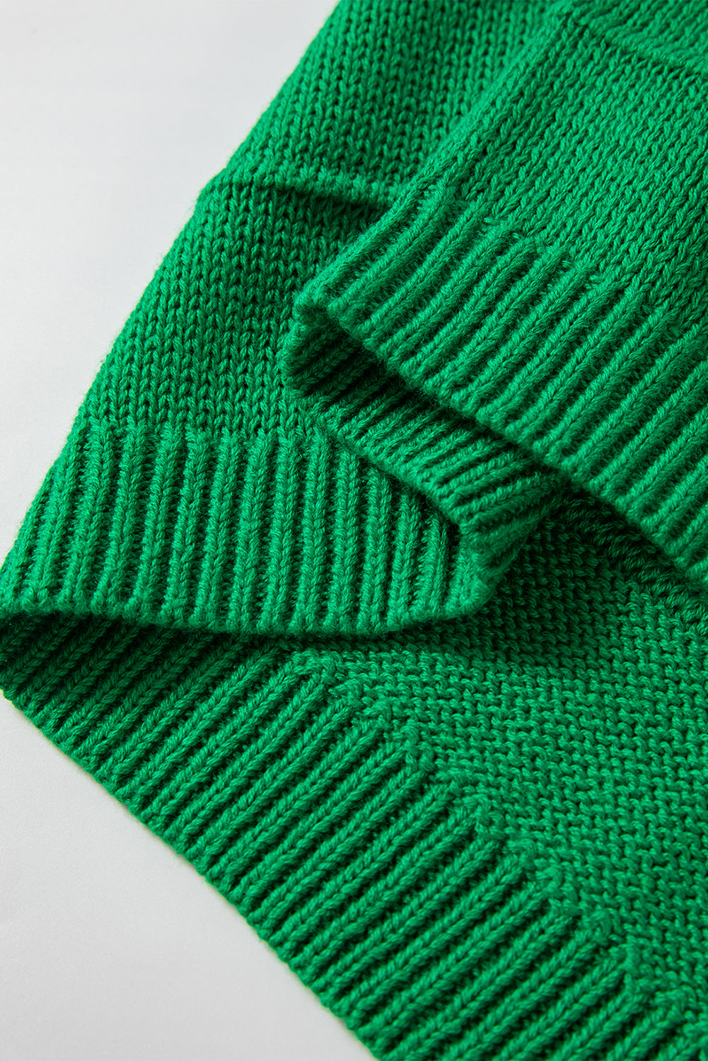 Bright Green Bow Knot Cut Out Round Neck Loose Sweater Sweaters JT's Designer Fashion