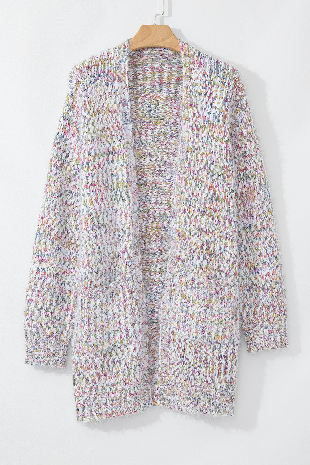 Yellow Multicolor Confetti Open Front Knit Cardigan Cardigans JT's Designer Fashion