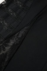 Black Boho Lace Patchwork Wide Leg High Waist Pants Pants & Culotte JT's Designer Fashion