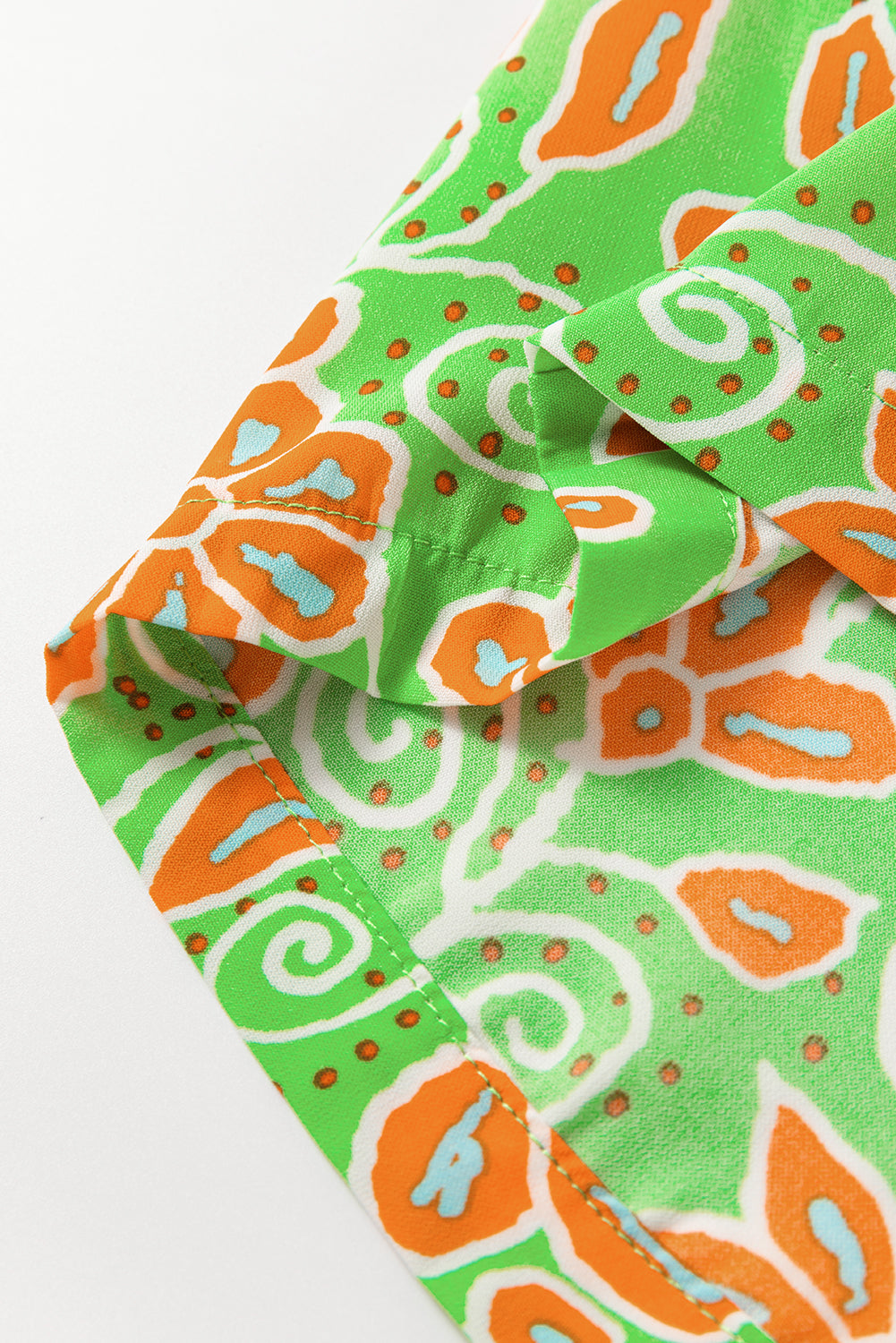 Green Floral Print Pocketed Front Knot High Waist Casual Shorts Casual Shorts JT's Designer Fashion
