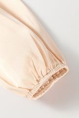 Oatmeal Lace-up Keyhole Back Ruffled Peplum Blouse Blouses & Shirts JT's Designer Fashion