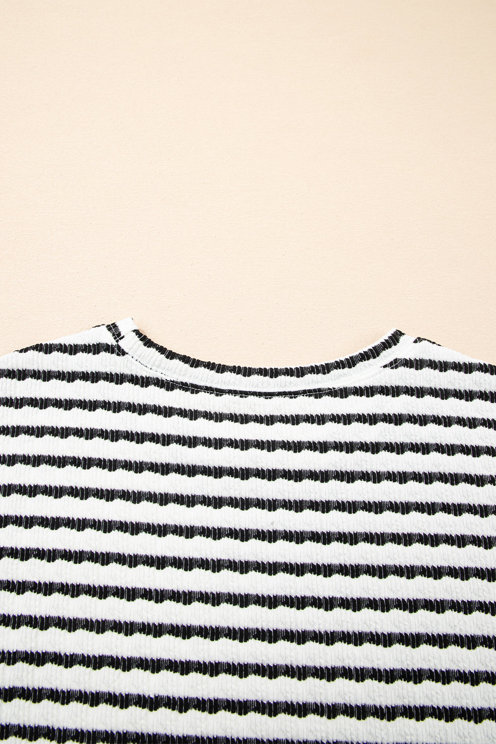 Black Stripe Knitted Short Sleeve Top and Drawstring Shorts Set Short Sets JT's Designer Fashion
