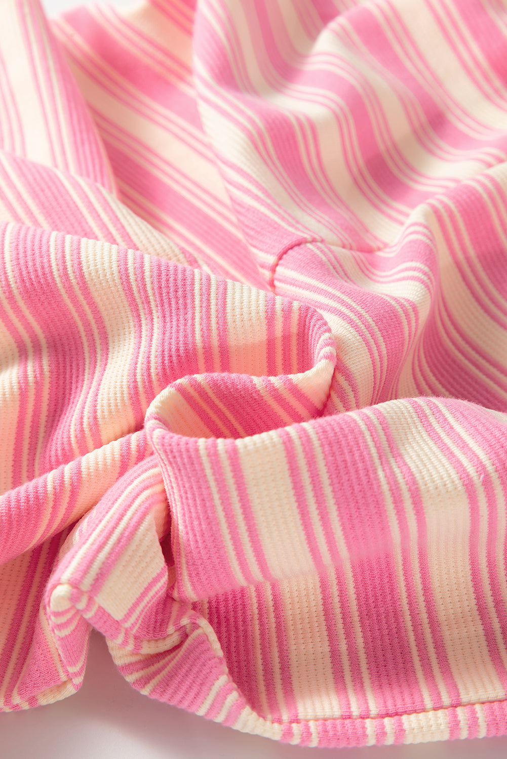 Pink Stripe Knotted Strap Patched Pocket Romper Jumpsuits & Rompers JT's Designer Fashion
